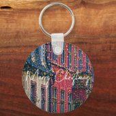 Mooie gebouwen met kerstverlichting sleutelhanger (Voorkant)