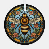 Mooie Gebrandschilderde Bij Glas Ornament (Achterkant)