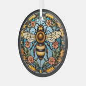 Mooie Gebrandschilderde Bij Glas Ornament (Voorkant links)