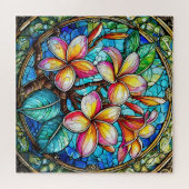 Mooie gebrandschilderde glazen kunst puzzel (Horizontaal)