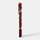 Mooie Gebreide Kerstboom en Hartjes Patroon iPhone Hoesje (Linkerkant)