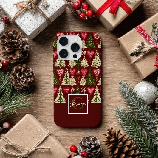 Mooie Gebreide Kerstboom Patronen iPhone Hoesje