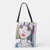 Mooie Gebroken Anime Meisje Tote Bag (Achterkant)