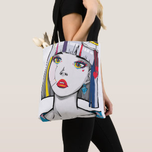 Mooie Gebroken Anime Meisje Tote Bag