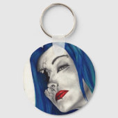 Mooie Gebroken Fantasie Goth Horror Surreal Kunst Sleutelhanger (Voorkant)