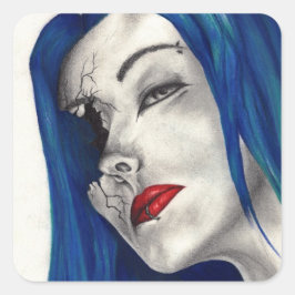 Mooie Gebroken Fantasie Goth Horror Surrealistisch Vierkante Sticker
