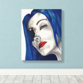Mooie gebroken Gothic Girl Horror Fantasy Art Canvas Afdruk (Insitu (Houten vloer))