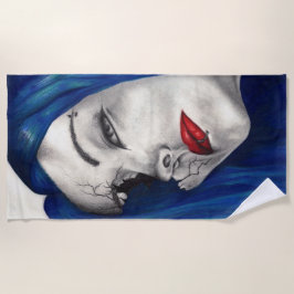 Mooie gebroken Gothic Girl Horror Fantasy Art Strandlaken