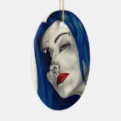 Mooie gebroken Gothic Lady Fantasy Original Art Keramisch Ornament (Rechts)