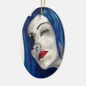 Mooie gebroken Gothic Lady Fantasy Original Art Keramisch Ornament (Links)