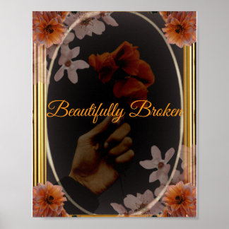 Mooie Gebroken Gotische Bloemen Poster