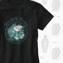 Mooie Gebroken Turquoise Schedel Met Rozen