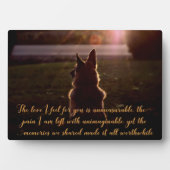 Mooie gedenkplaat voor Duitse herder huisdier Fotoplaat (voorkant)