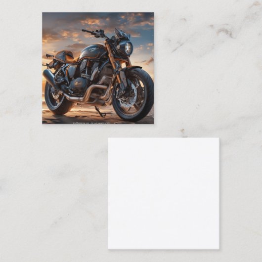 Mooie gedetailleerde ingewikkelde  motorfiets vierkante visitekaartje (Voorkant / Achterkant)