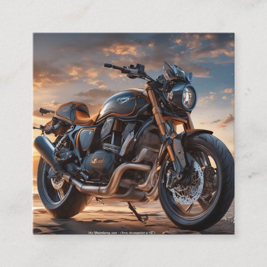 Mooie gedetailleerde ingewikkelde motorfiets vierkante visitekaartje (Voorkant)