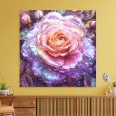 Mooie gedetailleerde roos canvas afdruk (Insitu (Woonkamer))