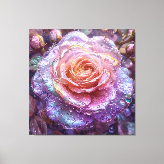 Mooie gedetailleerde roos canvas afdruk (Voorkant)
