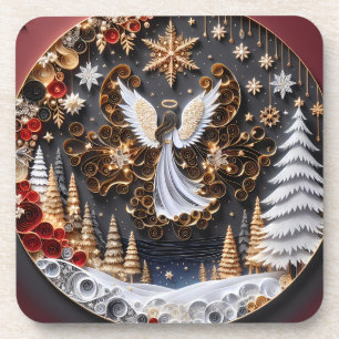 Mooie gedetailleerde scène / kerst engel bier onderzetter