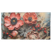 Mooie gedroogde bloem arrangement kussensloop (Voorkant-Links)