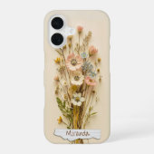 Mooie gedroogde geperste wilde bloemen aangepaste iPhone 16 hoesje (Achterkant)