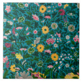 Mooie gedurfde bloem Boho blauw groen Tegeltje (Voorkant)