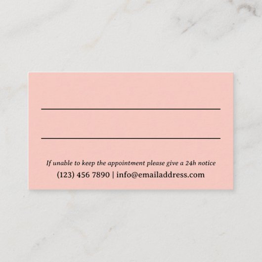 Mooie Geel Blauw Koraal Bloemen Logo Afsprakenkaartje (Achterkant)