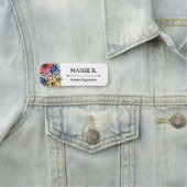 Mooie Geel Blauw Koraal Bloemen Naam Titel Naamplaatje (In situ)