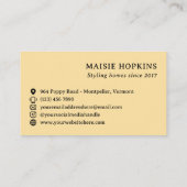 Mooie geel blauwe koraal bloemen visitekaartje (Achterkant)