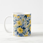 Mooie geel en blauw bloemen Mok (Links)