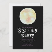 Mooie Geel en Goud Volle Maan Halloween Kaart (Voorkant)