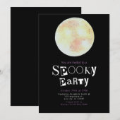 Mooie Geel en Goud Volle Maan Halloween Kaart (Voorkant / Achterkant)