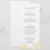 Mooie Geel & Grijs Bloemen Custom Wedding Menu (Voorkant / Achterkant)