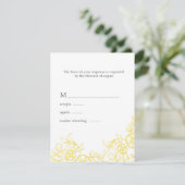Mooie Geel & Grijs Bloemen Huwelijksreactie RSVP Kaartje (Staand voorkant)