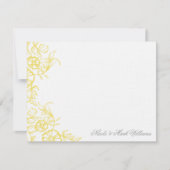 Mooie geel & grijs Custom Flat Dank u Bedankkaart (Voorkant)