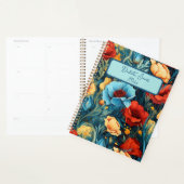 Mooie geel rood blauwe bloemen botanische print planner (Display)