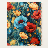 Mooie geel rood blauwe bloemen botanische print planner (Achterkant)