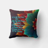 Mooie Geel & Roze Bloom Custom Gift Bericht Kussen (Achterkant)