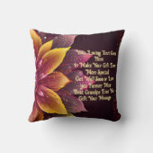 Mooie Geel & Roze Bloom Custom Gift Bericht Kussen (Achterkant)