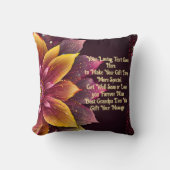 Mooie Geel & Roze Bloom Custom Gift Bericht Kussen (Voorkant)