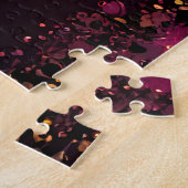 Mooie Geel & Roze Bloom Custom Gift Bericht Legpuzzel (Zijkant)