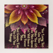 Mooie Geel & Roze Bloom Custom Gift Bericht Legpuzzel (Horizontaal)