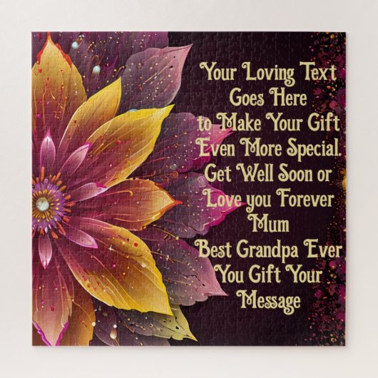 Mooie Geel & Roze Bloom Custom Gift Bericht Legpuzzel (Verticaal)