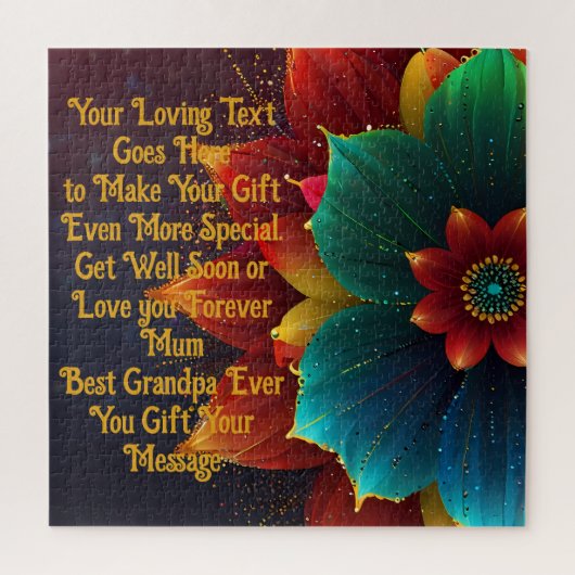 Mooie Geel & Roze Bloom Custom Gift Bericht Legpuzzel (Verticaal)