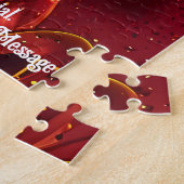 Mooie Geel & Roze Bloom Custom Gift Bericht Legpuzzel (Zijkant)