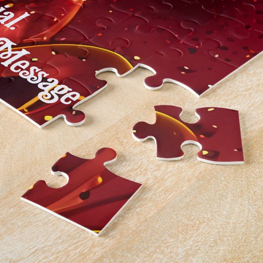 Mooie Geel & Roze Bloom Custom Gift Bericht Legpuzzel (Zijkant)