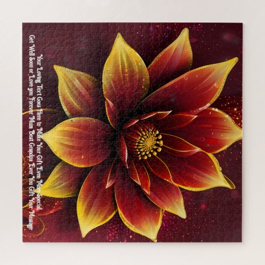 Mooie Geel & Roze Bloom Custom Gift Bericht Legpuzzel (Horizontaal)