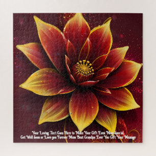 Mooie Geel & Roze Bloom Custom Gift Bericht Legpuzzel