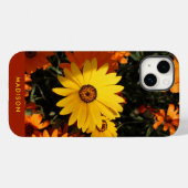 Mooie geel Sinaasappel Bloemen Custom Name Case-Mate iPhone Case (Achterkant (horizontaal))
