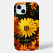 Mooie geel Sinaasappel Bloemen Gepersonaliseerde n Case-Mate iPhone Case (Achterkant)