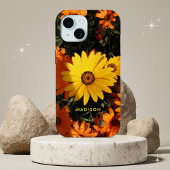 Mooie geel Sinaasappel Bloemen Gepersonaliseerde n Case-Mate iPhone Case